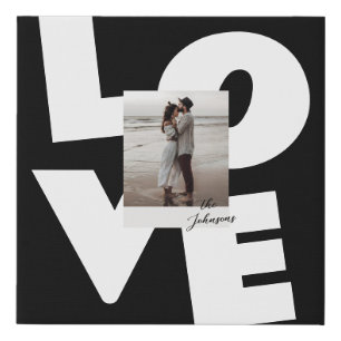Retro Bold Love Wall Art with Photo