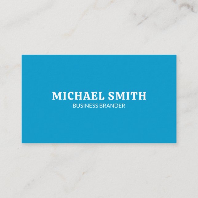 Retro Bold Minimalist Cyan QR Code Business  Business Card (Front)