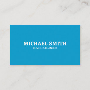 Retro Bold Minimalist Cyan QR Code Business  Card