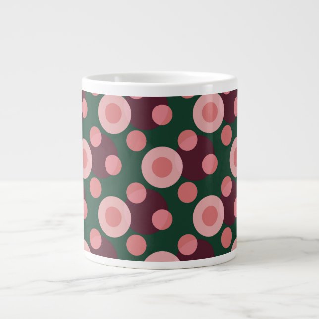 Retro Bold Polka Dot Pattern Jumbo Mug (Front)