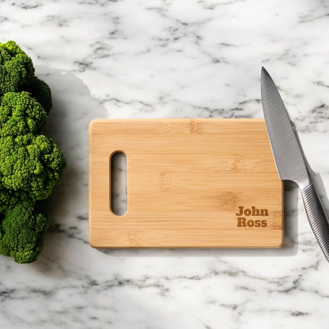 Retro Bold Slab Monogram Minimalist Cutting Board (Creator Uploaded)