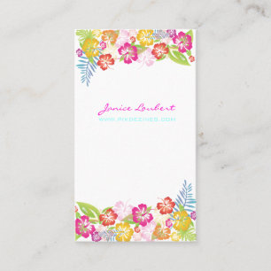 Retro bold tropical flowers/DIY background Business Card