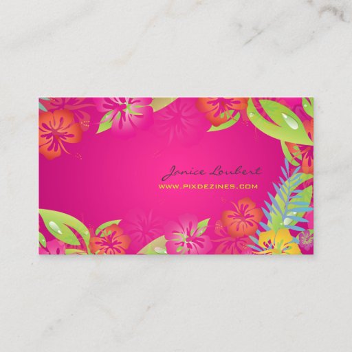 Customizable PixDezines Retro bold tropical flowers Business Card