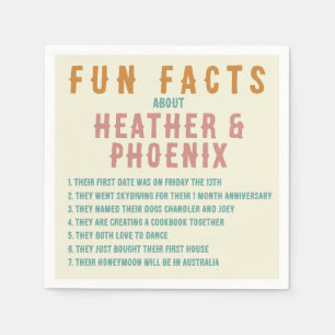 Retro Bold Typography Bright Custom Fun Fact Napkins