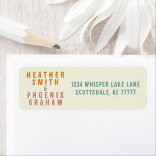Retro Bold Typography Bright Custom Wedding Label