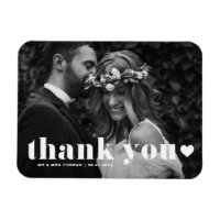 Retro Bold Typography Photo Wedding Thank You