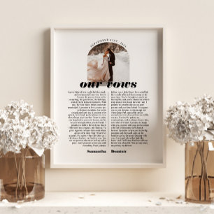 Retro Bold Wedding Vows Arch Photo Poster