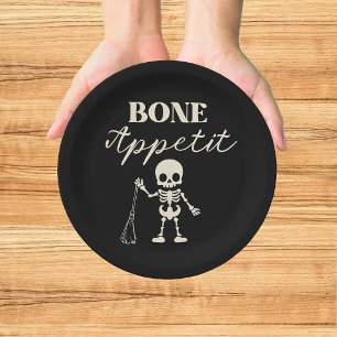 Retro Bone Appetite Spooky Halloween Paper Plates