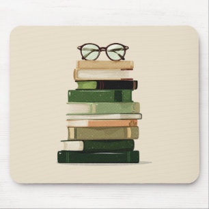 Retro Book Lover Mouse Pad