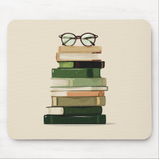 Retro Book Lover Mouse Pad