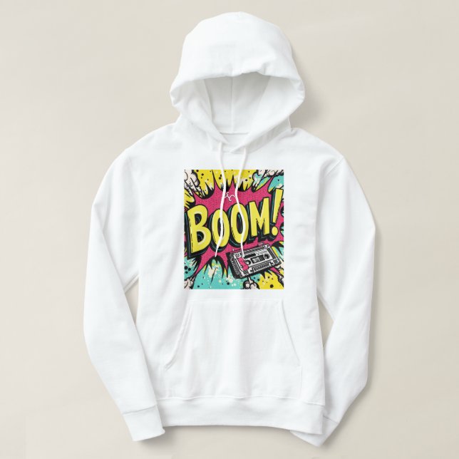 Retro Boombox Blast Hoodie (Design Front)