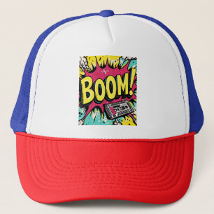 Retro Boombox Blast Trucker Hat