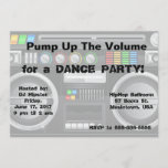retro boombox dance party customize invitation