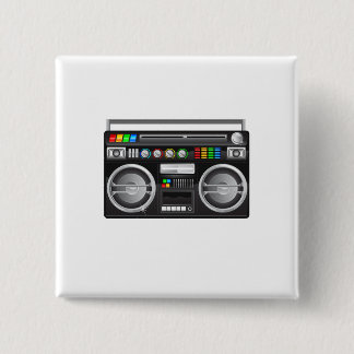 retro boombox ghetto blaster graphic button