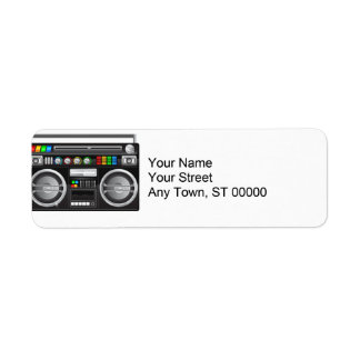 retro boombox ghetto blaster graphic label