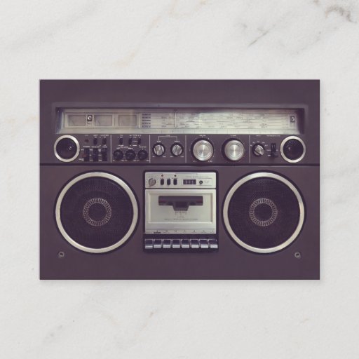 Customizable Retro Boombox Ghetto Blaster Music business card