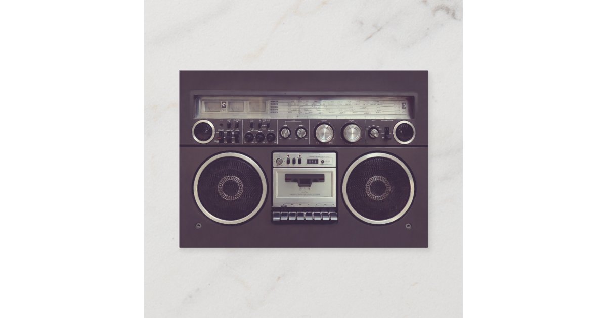 Retro Boombox Ghetto Blaster Music business card