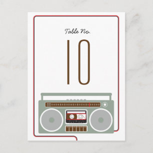 Retro Boombox Indie Mixtape Wedding Red / Black Postcard
