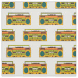 retro boombox pattern fabric