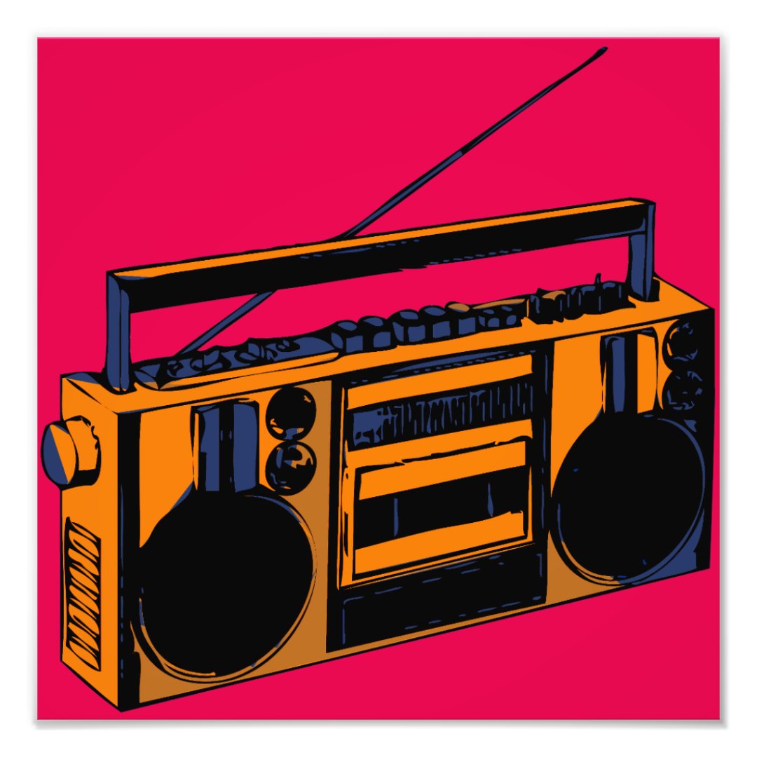Retro Boombox Photo Enlargment PopArt Poster Zazzle