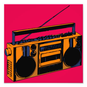 Retro Boombox Photo Enlargment Pop-Art Poster