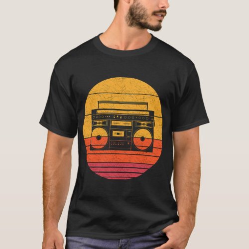 Retro Boombox Portable Music Player Vintage Style  T_Shirt
