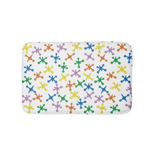 Retro Boomer Scattered Jacks Pattern Bath Mat