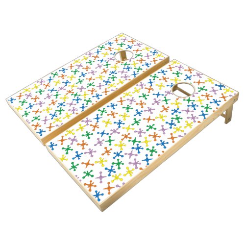 Retro Boomer Scattered Jacks Pattern Cornhole Set