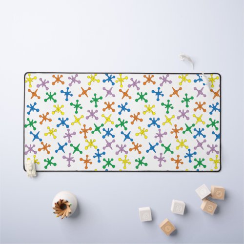 Retro Boomer Scattered Jacks Pattern Desk Mat