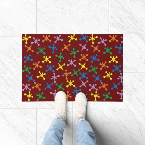 Retro Boomer Scattered Jacks Pattern Doormat