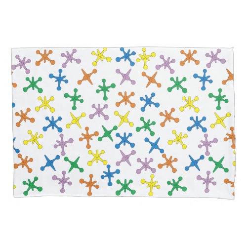 Retro Boomer Scattered Jacks Pattern Pillow Case