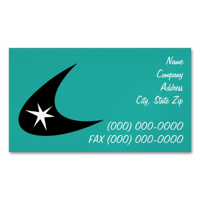 Retro Boomerang Business Card Magnet (Front)