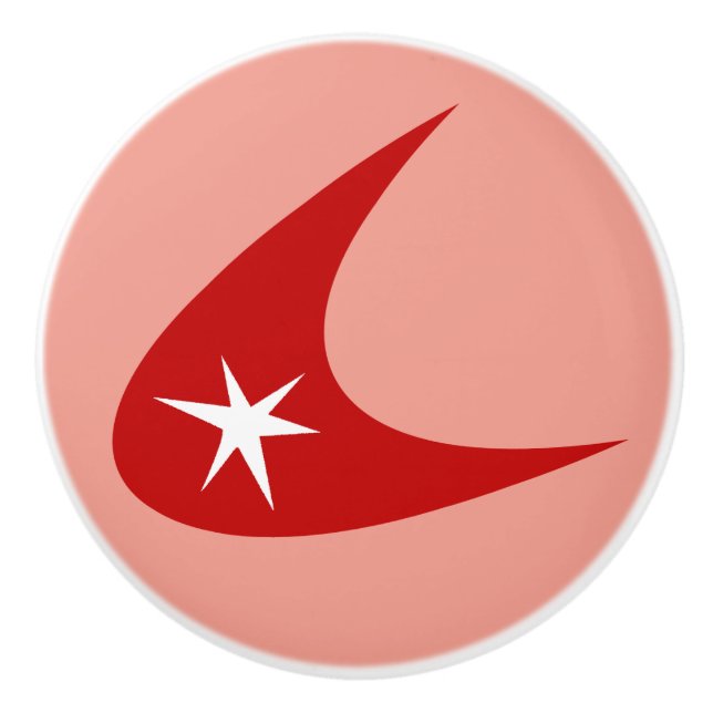 Retro Boomerang Ceramic Knob (Front)