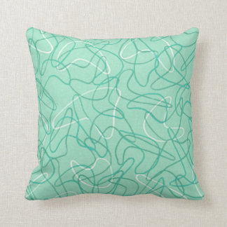 Retro Boomerang Pillow - Jade Green