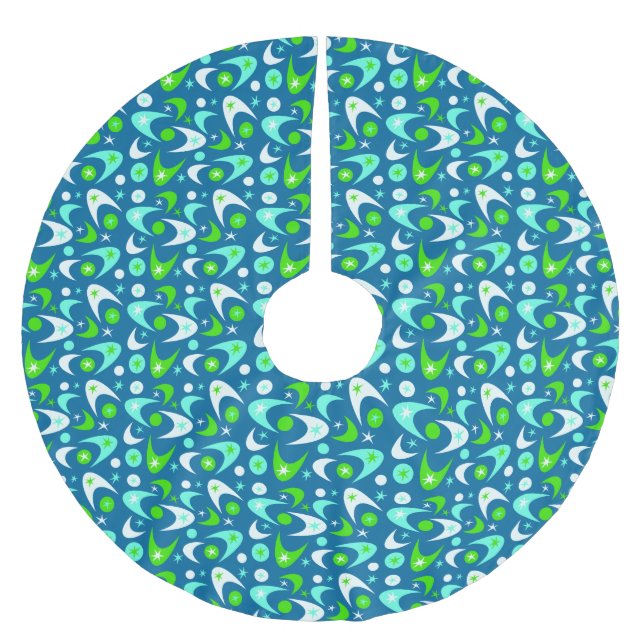 Retro Boomerangs Brushed Polyester Tree Skirt (Front)