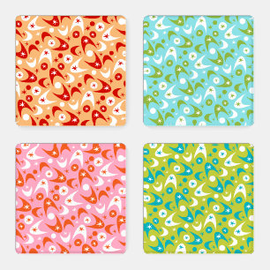 Retro Boomerangs Coaster Set