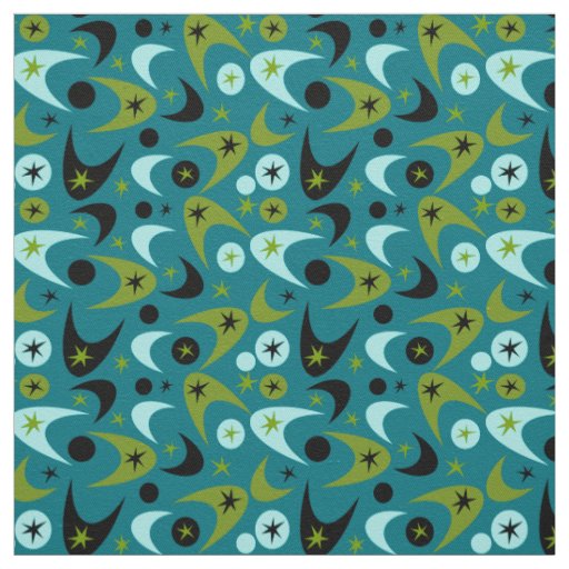 Retro Boomerangs Fabric