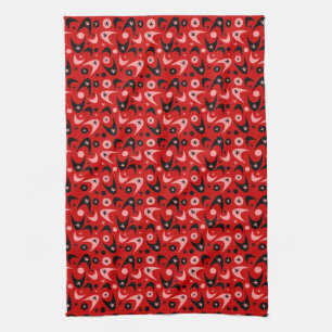 Retro Boomerangs Kitchen Towel