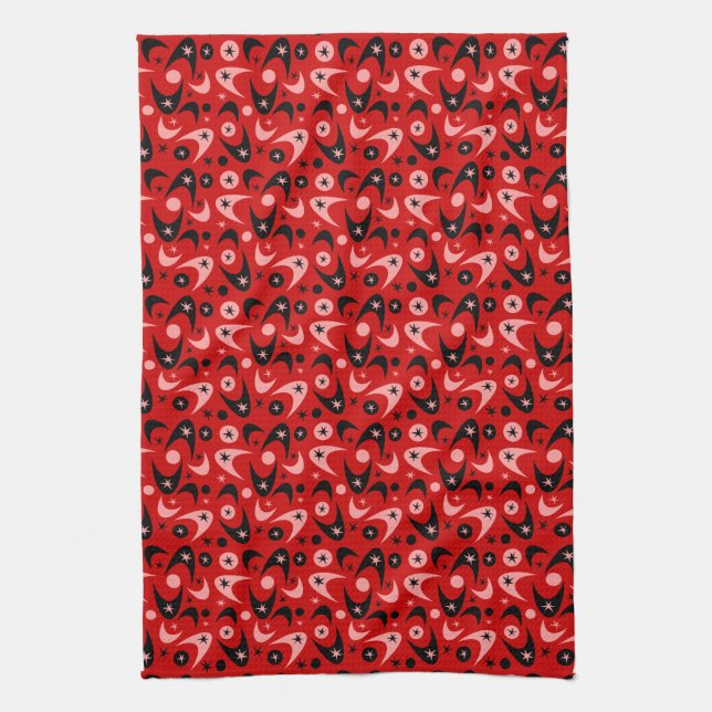 Retro Boomerangs Kitchen Towel (Vertical)