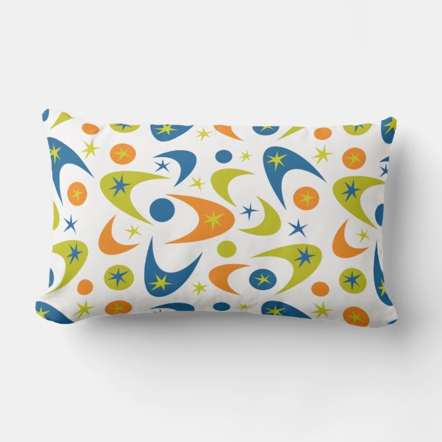 Retro Boomerangs Lumbar Pillow (Front)