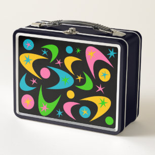 Retro Boomerangs Metal Lunch Box