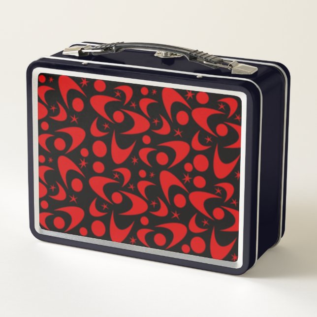 Retro Boomerangs Metal Lunch Box (Back)