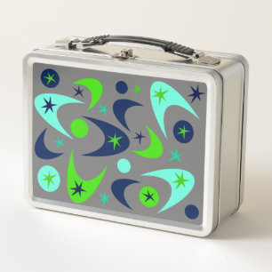 Retro Boomerangs Metal Lunch Box