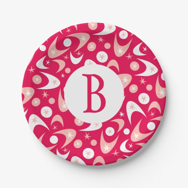 Retro Boomerangs Paper Plates (Front)