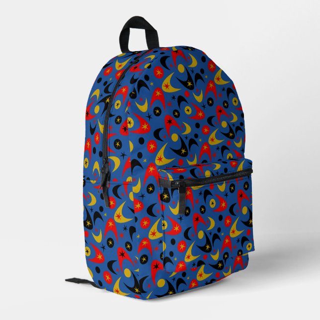 Retro Boomerangs Printed Backpack (Back Corner Left)