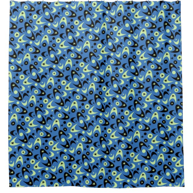 Retro Boomerangs Shower Curtain (Front)