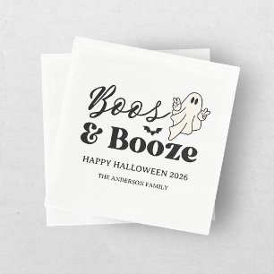 Retro Boos & Booze Spooktacular Halloween Napkins