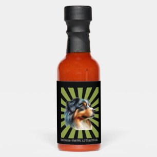 Retro Border Collie Sunburst Graphic design Hot Sauces