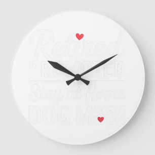 Retro Border Collie Sunburst Graphic design Large Clock