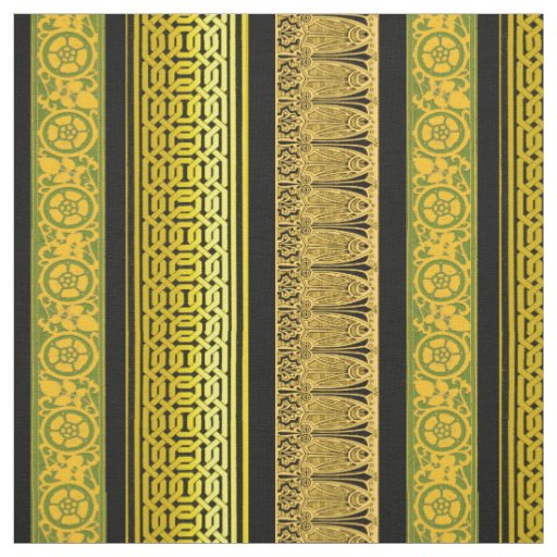 Retro Borders in Gold Fabric